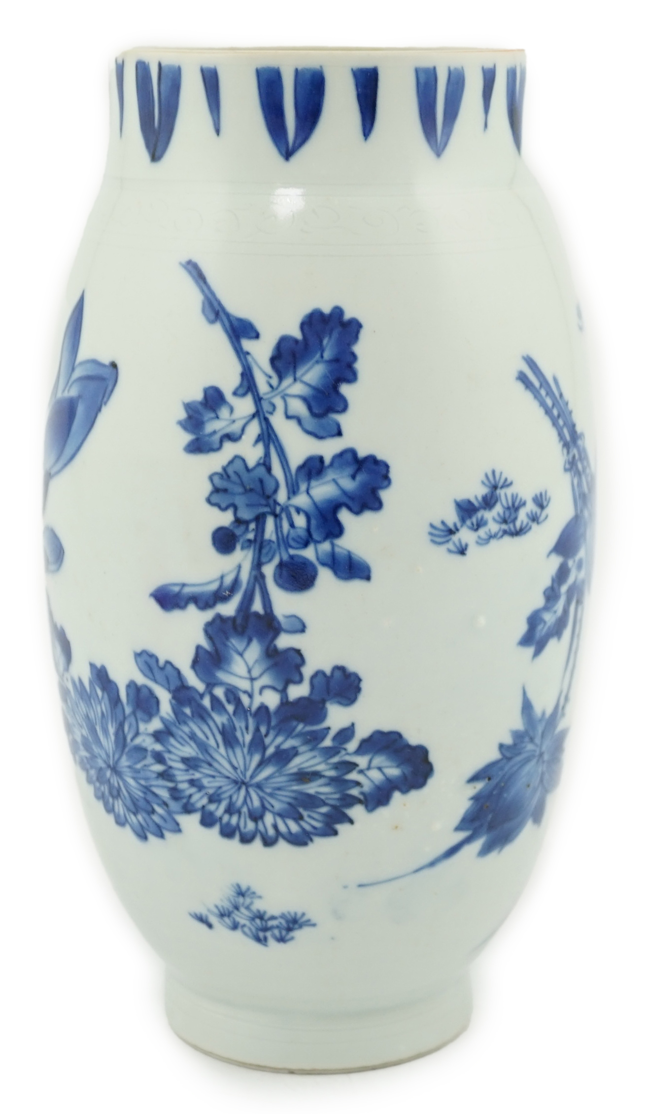 A Chinese Transitional blue and white jar, c.1640